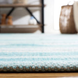 Safavieh Striped Kilim 4'-0" x 6'-0" Rug in Turquoise / Ivory