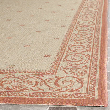 Safavieh Courtyard 4'-0" x 5'-7" Rug in Natural / Terra