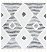 Safavieh Moroccan Tassel Shag 6'-7" x 6'-7" Rug in Grey / Ivory