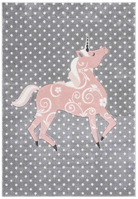 Safavieh Carousel Kids 100 4'-0" x 6'-0" Rug in Grey/Ivory / Pink