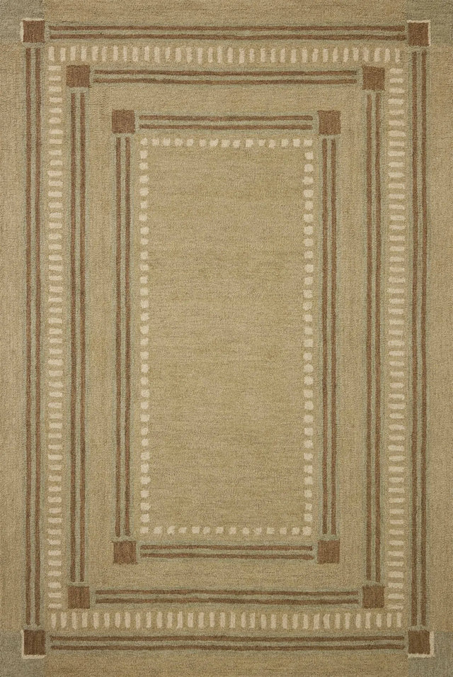 Chris Loves Julia x Loloi Alfie ALF-04 Green / Natural Rug - main flat