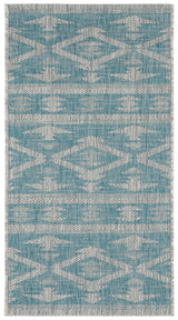 Safavieh Courtyard 2'-0" x 3'-7" Rug in Aqua / Grey