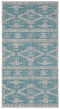 Safavieh Courtyard 2'-0" x 3'-7" Rug in Aqua / Grey