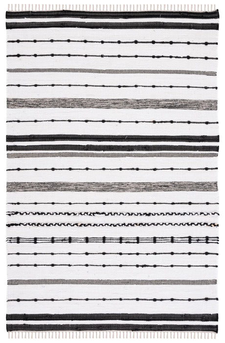 Safavieh Striped Kilim 4'-0" x 6'-0" Rug in Ivory / Black
