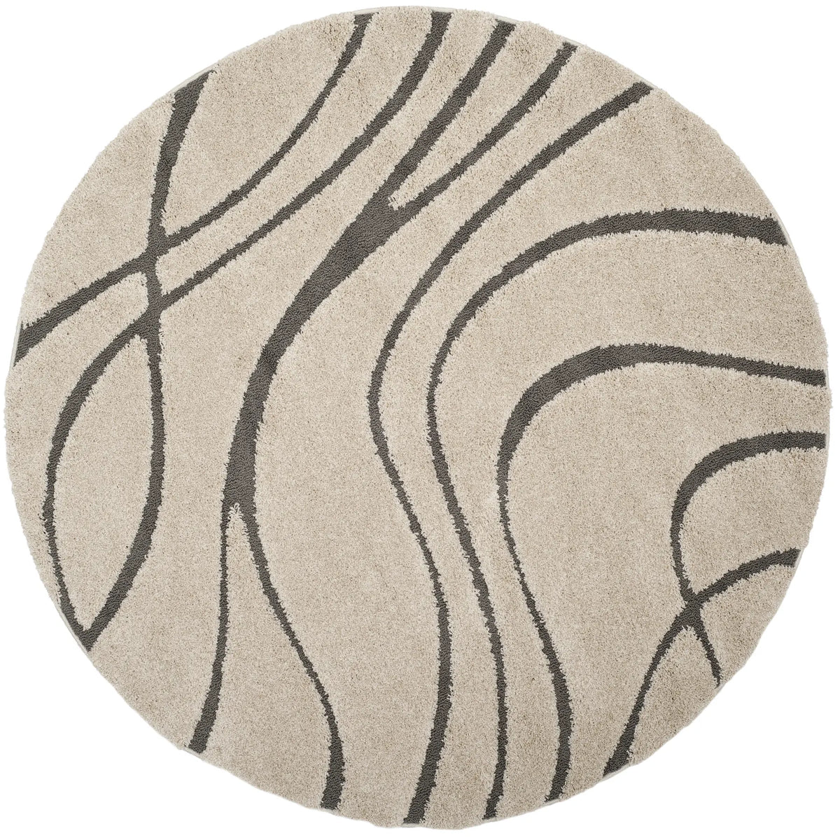 Safavieh Florida Shag 10'-0" x 10'-0" Rug in Cream / Grey