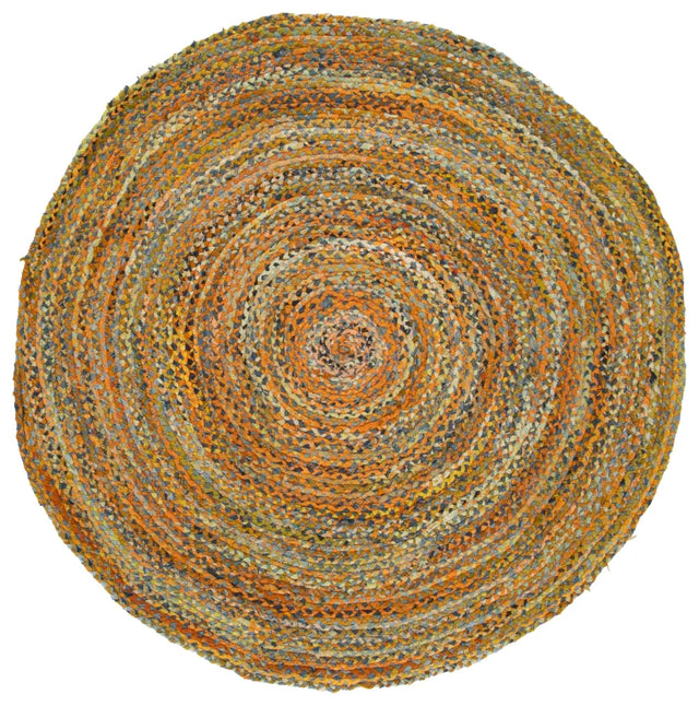Safavieh Braided 6'-0" x 6'-0" Rug in Yellow / Brown