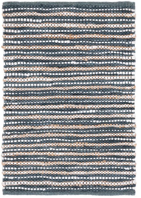 Safavieh Vintage Leather 2'-0" x 3'-0" Rug in Dark Grey / Ivory