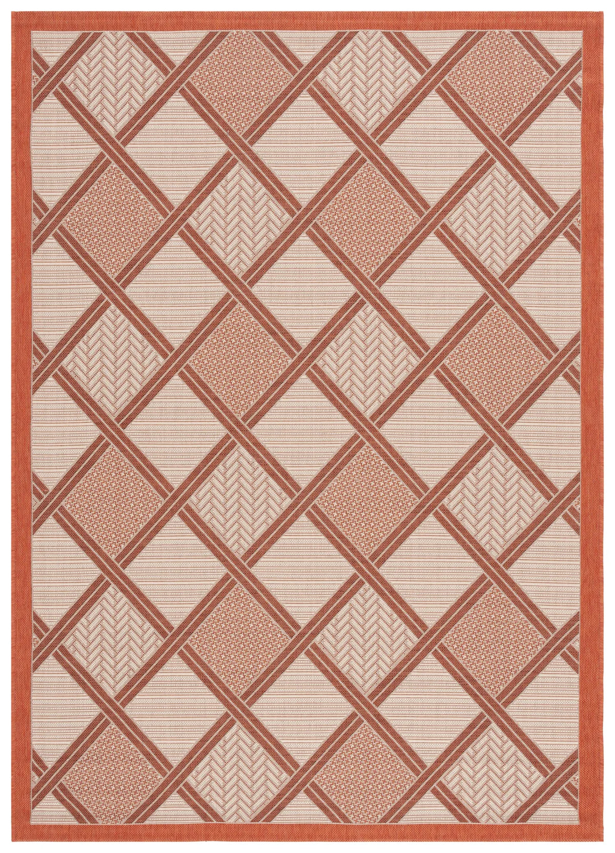 Safavieh Courtyard 5'-3" x 7'-7" Rug in Cream / Terracotta