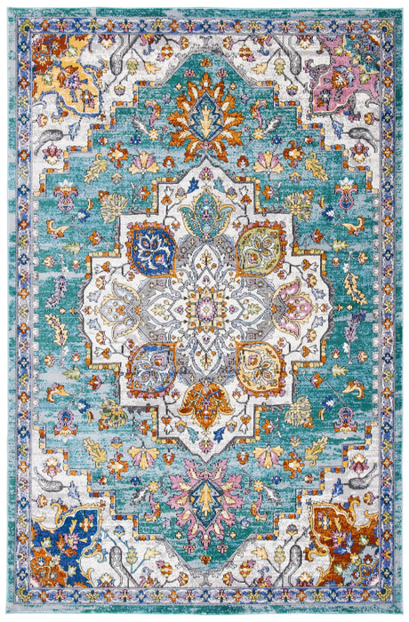 Safavieh Aria 4'-0" x 6'-0" Rug in Turquoise / Ivory
