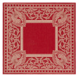 Safavieh Courtyard 6'-7" x 6'-7" Rug in Red / Natural
