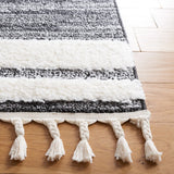 Safavieh Moroccan Tassel Shag 4'-0" x 6'-0" Rug in Black / Ivory