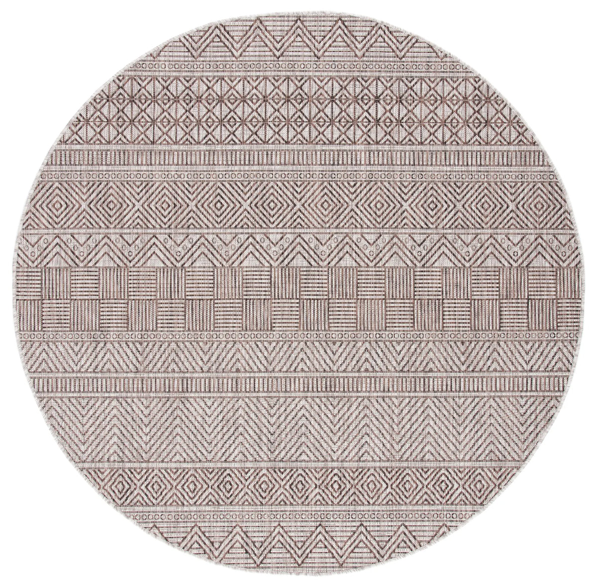 Safavieh Courtyard 6'-7" x 6'-7" Rug in Grey / Brown