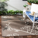 Safavieh Courtyard 4'-0" x 5'-7" Rug in Brown Natural / Black
