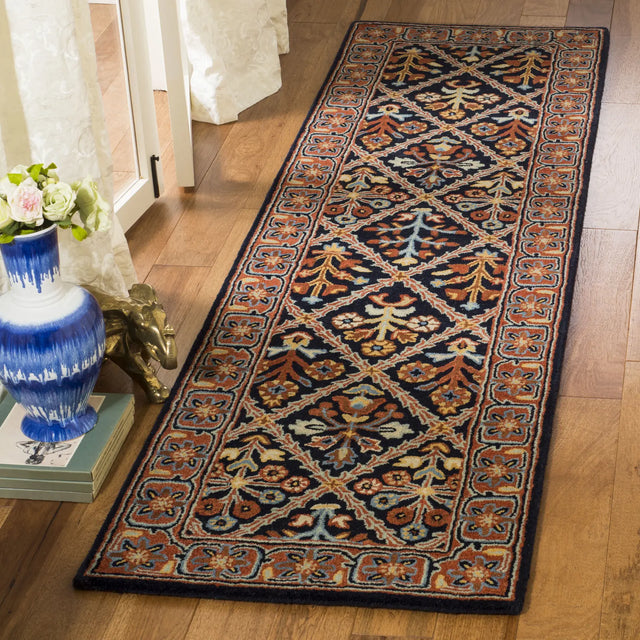 Safavieh Heritage 2'-3" x 8'-0" Rug in Navy / Red