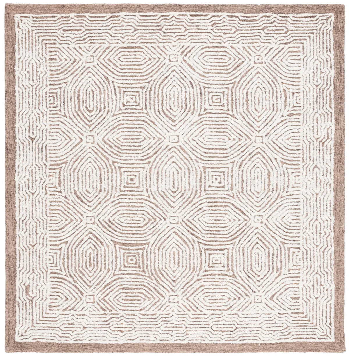 Safavieh Abstract 6'-0" x 6'-0" Rug in Beige / Ivory