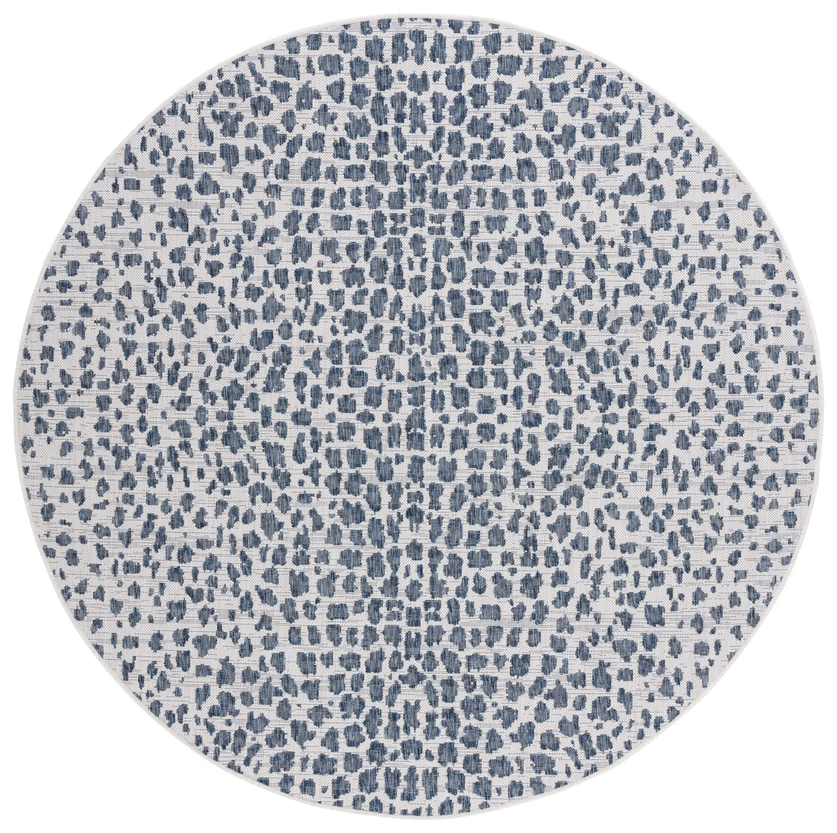 Safavieh Courtyard 5'-3" x 5'-3" Rug in Ivory / Navy