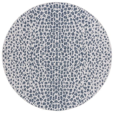 Safavieh Courtyard 5'-3" x 5'-3" Rug in Ivory / Navy