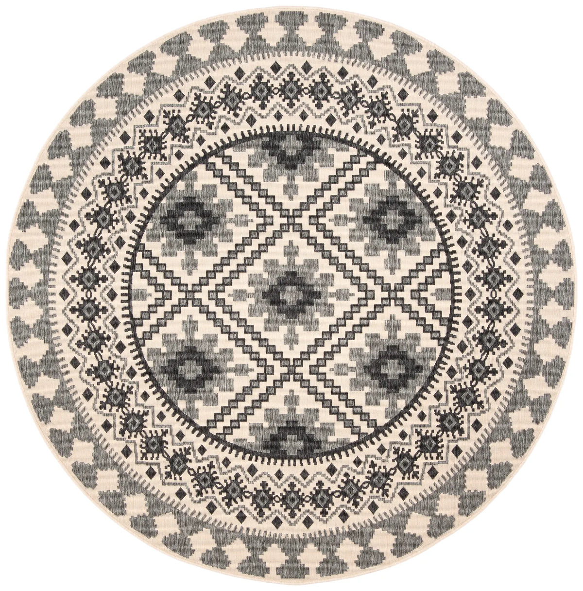 Safavieh Veranda 5'-3" x 5'-3" Rug in Ivory / Slate