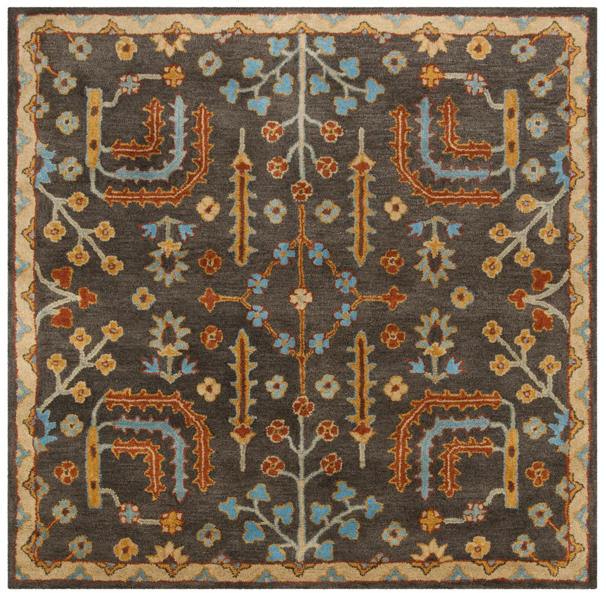 Safavieh Heritage 6'-0" x 6'-0" Rug in Charcoal / Multi