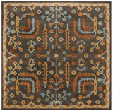 Safavieh Heritage 6'-0" x 6'-0" Rug in Charcoal / Multi