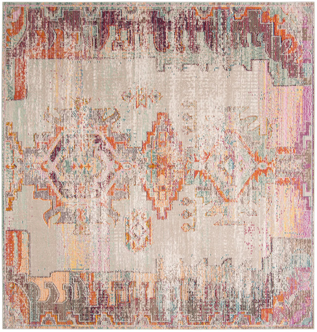 Safavieh Crystal 7'-0" x 7'-0" Rug in Light Grey / Purple