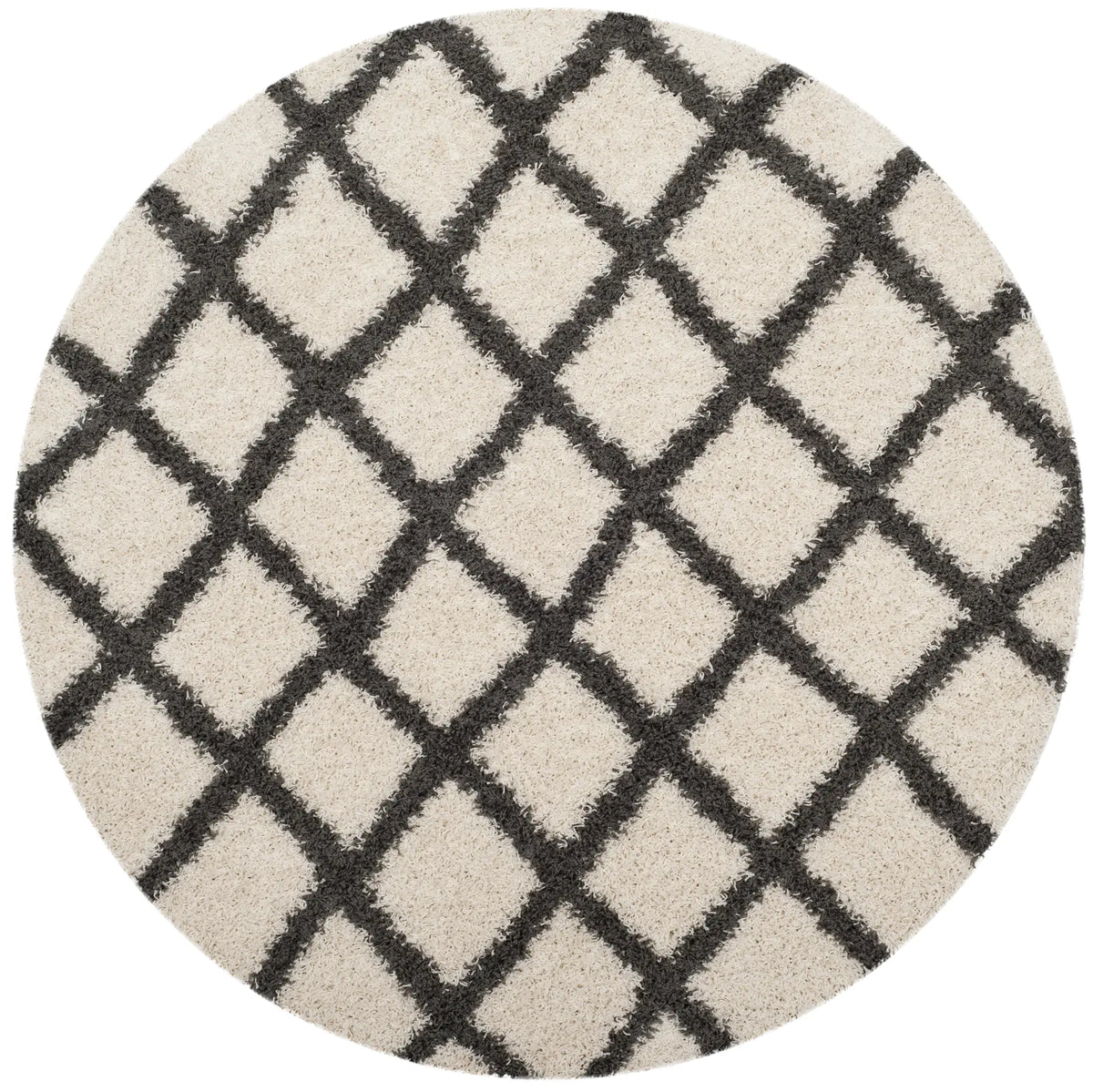 Safavieh Sgd-Dallas Shag 6'-0" x 6'-0" Rug in Ivory / Dark Grey
