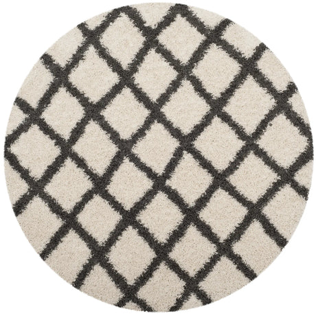 Safavieh Sgd-Dallas Shag 6'-0" x 6'-0" Rug in Ivory / Dark Grey
