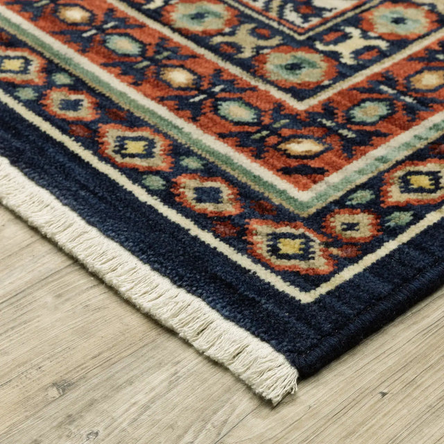 Oriental Weavers Lilihan 003B6 Navy/ Multi Rug - corner detail