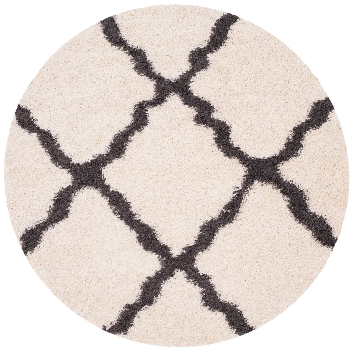 Safavieh Sgd-Dallas Shag 6'-0" x 6'-0" Rug in Ivory / Dark Grey