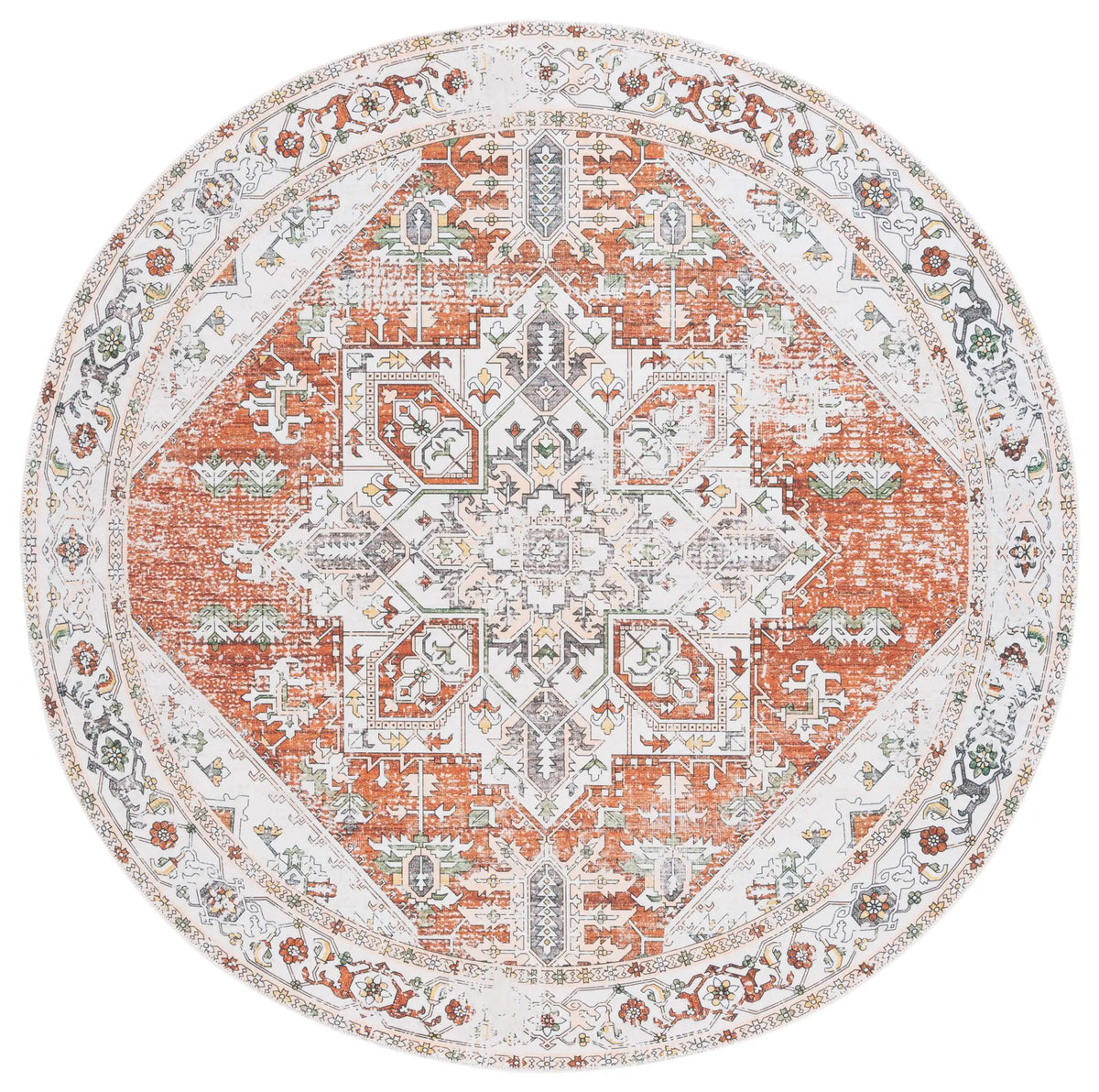 Safavieh Arizona 6'-0" x 6'-0" Rug in Ivory / Rust
