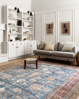 Loloi Loren Lq-01 Blue / Brick Rugs - room scene 1