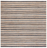 Safavieh Striped Kilim 6'-6" x 6'-6" Rug in Charcoal / Ivory