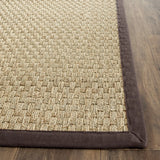 Safavieh Natural Fiber 2'-6" x 8'-0" Rug in Natural / Dark Brown