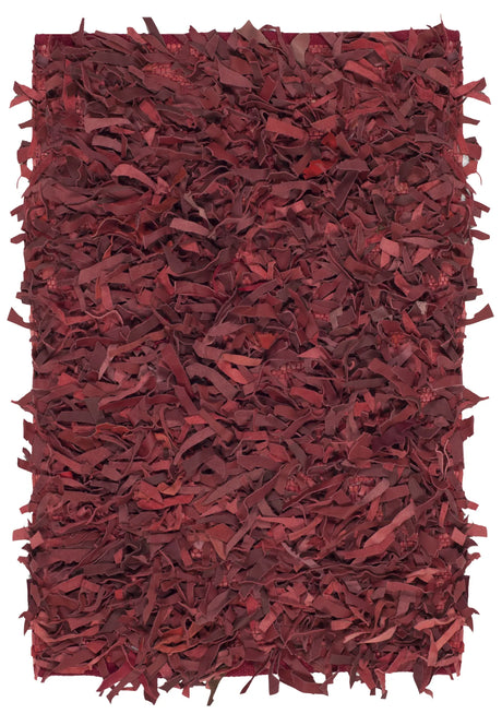 Safavieh Leather Shag 2'-0" x 3'-0" Rug in Red