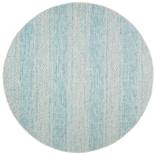 Safavieh Courtyard 6'-7" x 6'-7" Rug in Light Grey / Aqua