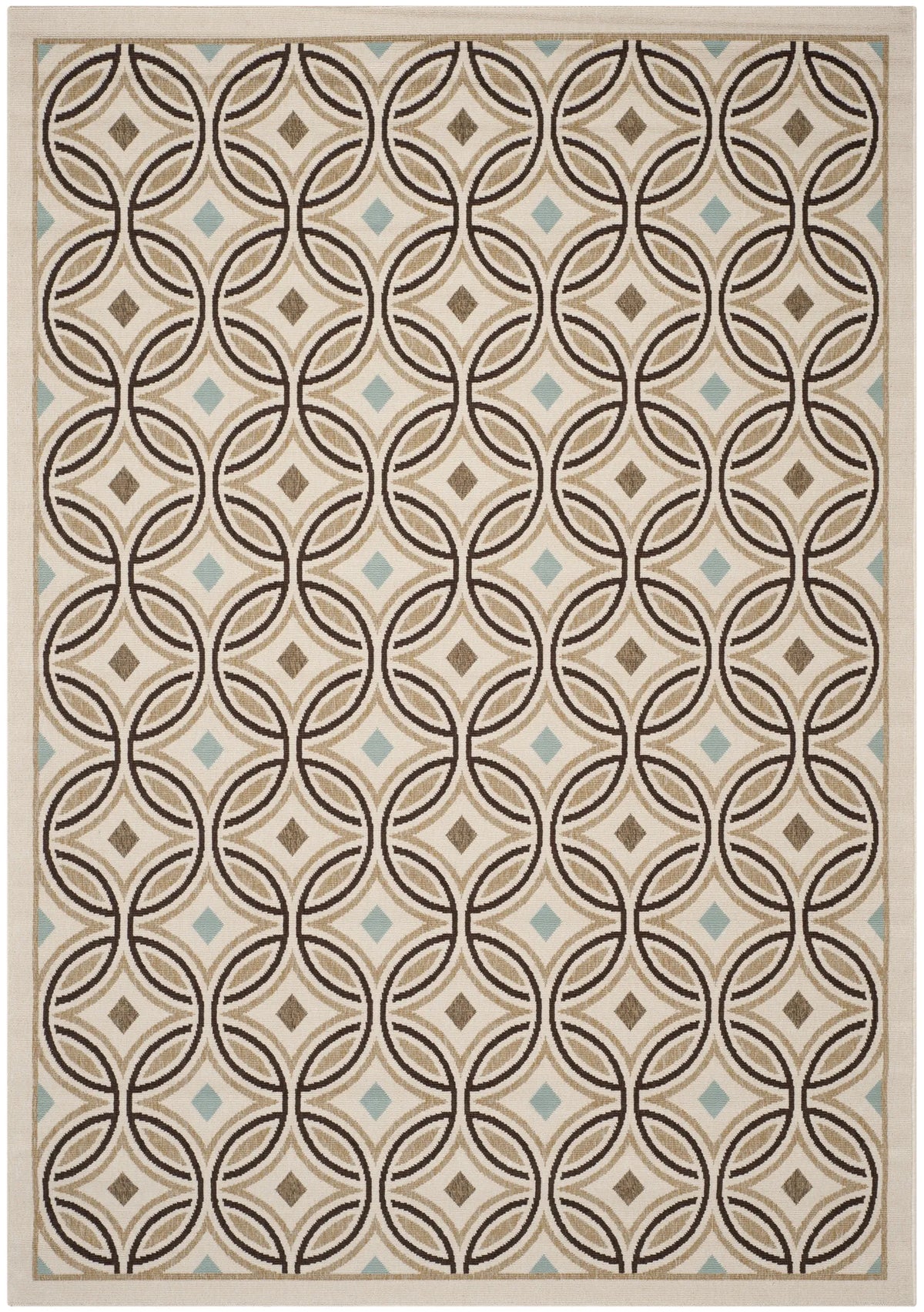 Safavieh Veranda 6'-7" x 9'-6" Rug in Cream / Chocolate
