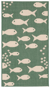 Safavieh Courtyard 2'-0" x 3'-7" Rug in Dark Green / Ivory
