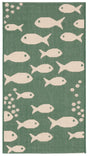 Safavieh Courtyard 2'-0" x 3'-7" Rug in Dark Green / Ivory