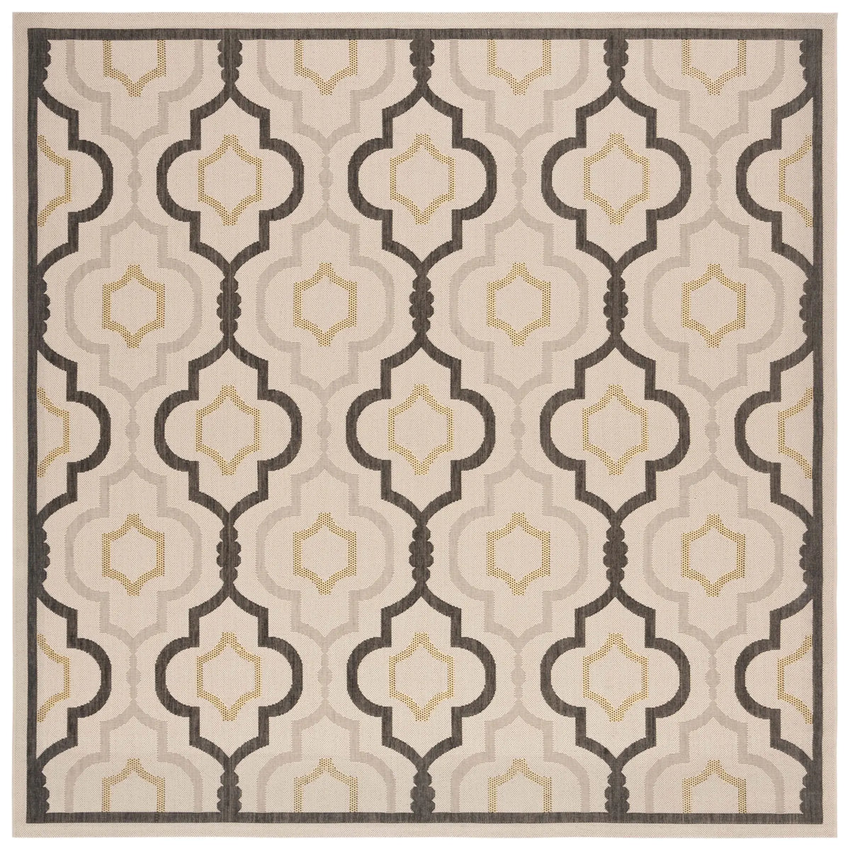Safavieh Courtyard 7'-10" x 7'-10" Rug in Beige / Black