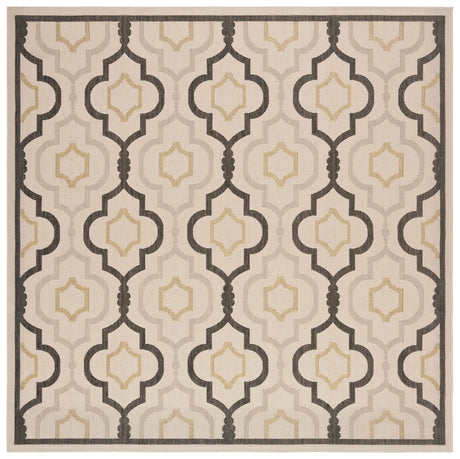 Safavieh Courtyard 7'-10" x 7'-10" Rug in Beige / Black