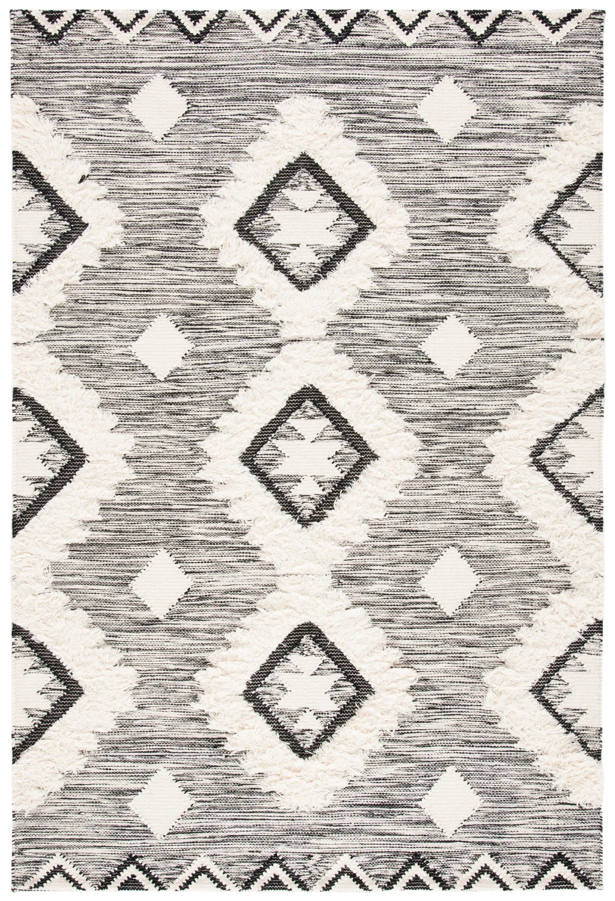 Safavieh Kenya 4'-0" x 6'-0" Rug in Black / Ivory