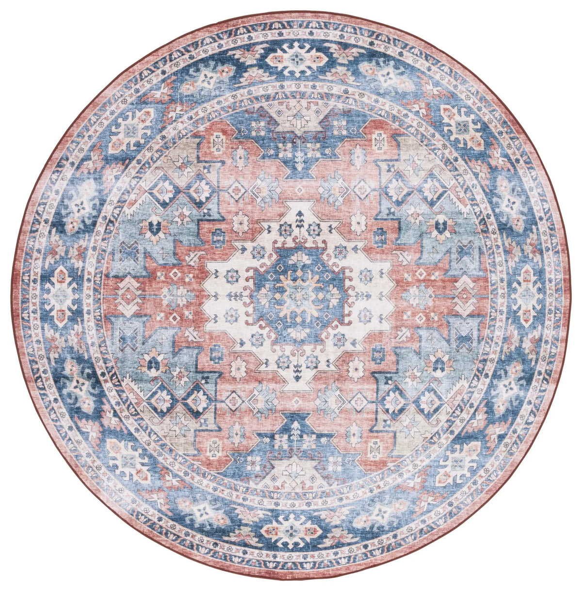 Safavieh Arizona 6'-0" x 6'-0" Rug in Blue / Rust