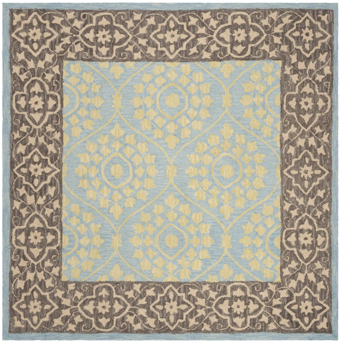 Safavieh Suzani 5'-0" x 5'-0" Rug in Chocolate / Yellow