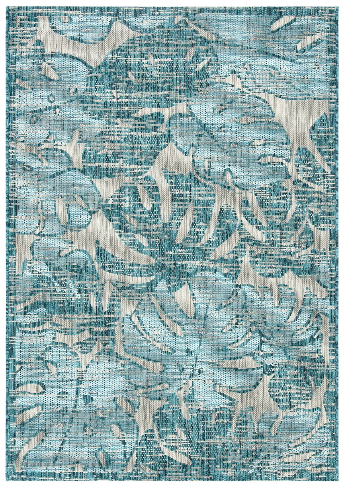 Safavieh Courtyard 4'-0" x 5'-7" Rug in Grey / Aqua