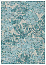 Safavieh Courtyard 4'-0" x 5'-7" Rug in Grey / Aqua