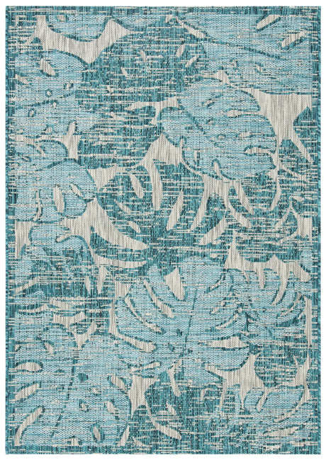 Safavieh Courtyard 4'-0" x 5'-7" Rug in Grey / Aqua