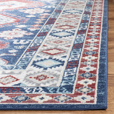 Safavieh Kazak 100 5'-3" x 7'-6" Rug in Navy / Red