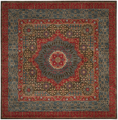 Safavieh Mahal 6'-7" x 6'-7" Rug in Navy / Red