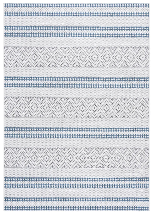 Safavieh Veranda 5'-3" x 7'-6" Rug in Ivory / Blue Grey