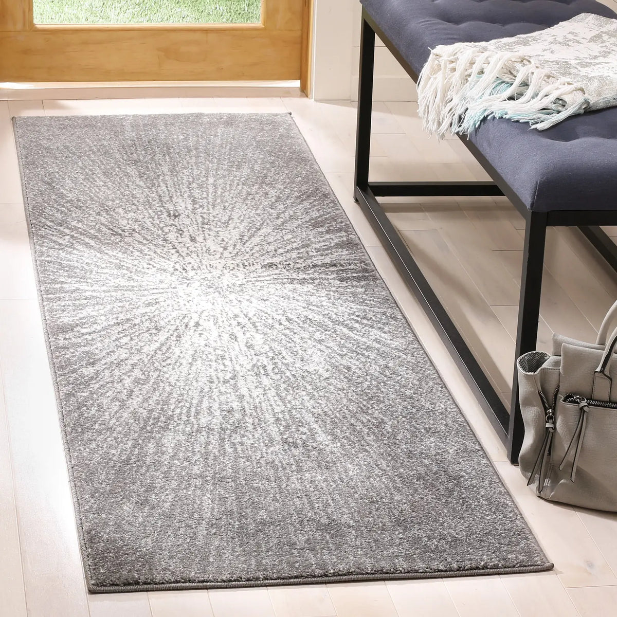 Safavieh Evoke 2'-2" x 11'-0" Rug in Dark Grey / Ivory